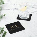Wedding Monogram Modern Custom Bride and Groom Square Paper Coaster<br><div class="desc">Introducing our Wedding Monogram Modern Custom Bride and Groom Square Paper Coaster—a perfect blend of elegance and simplicity for your special day. Featuring a sophisticated and classic monogram design, these coasters showcase the initials of the bride and groom, creating a timeless and personalized touch. The minimalist style adds a touch...</div>