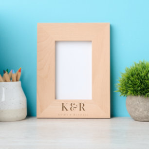Wedding Monogram Modern Newlywed Engraved Frames