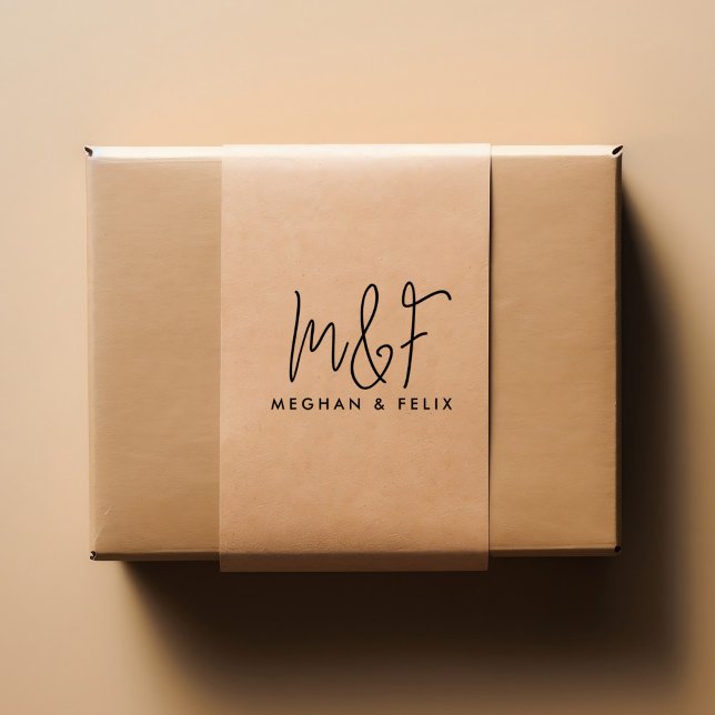 Wedding Monogram Modern Script Names Self-inking Stamp (Creator Uploaded)