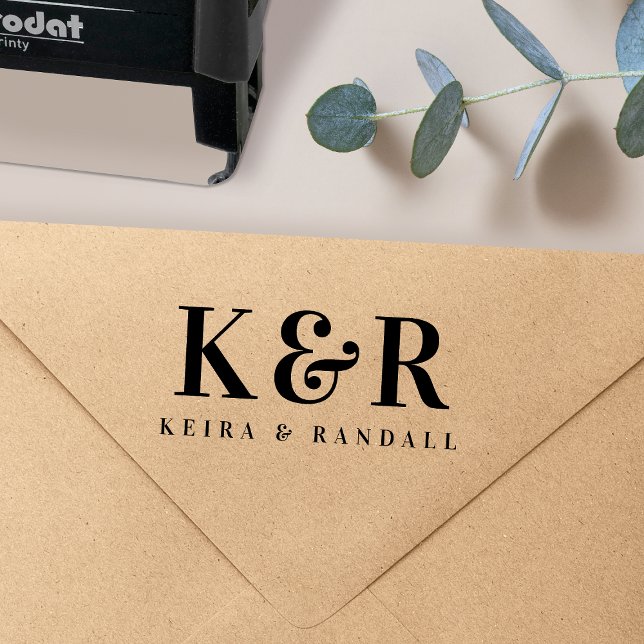 Wedding Monogram Modern Wedding Favor Self-inking Stamp (Creator Uploaded)