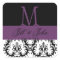 Wedding Monogram Names Date Damask Black Purple