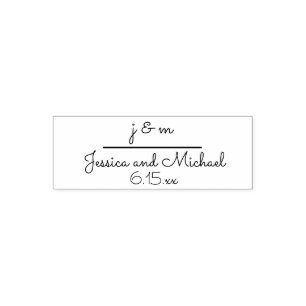 Wedding Monogram Names Initials Date Self-inking Stamp