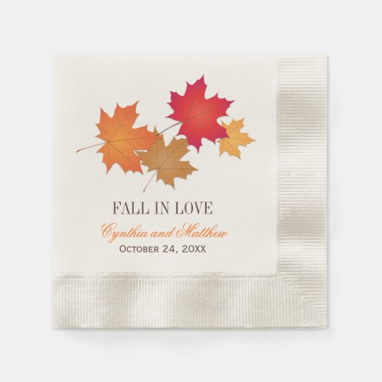 Wedding Monogram Napkins Fall In Love Zazzle Com