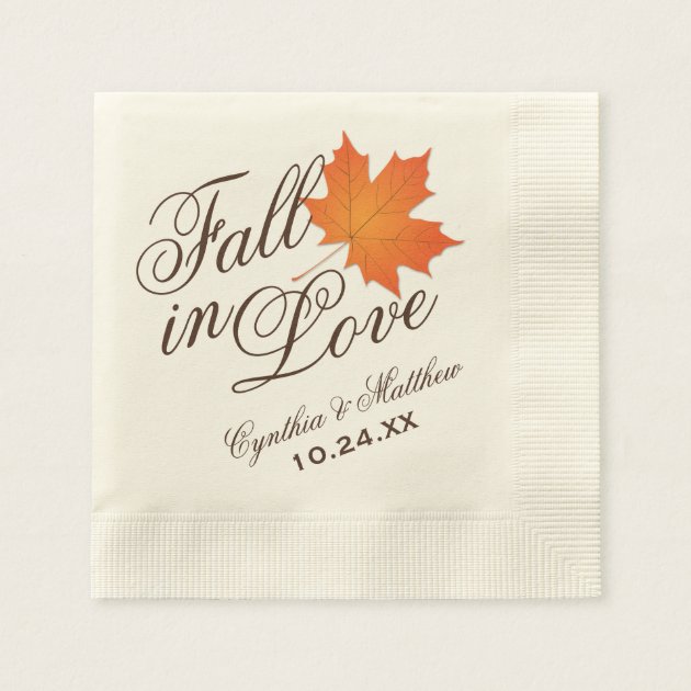 Wedding Monogram Napkins | Fall In Love