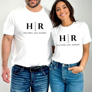 Wedding Monogram Personalized Bride And Groom T-Shirt