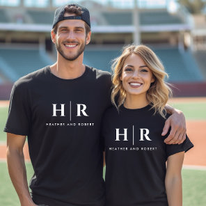 Wedding Monogram Personalized Bride And Groom T-Shirt