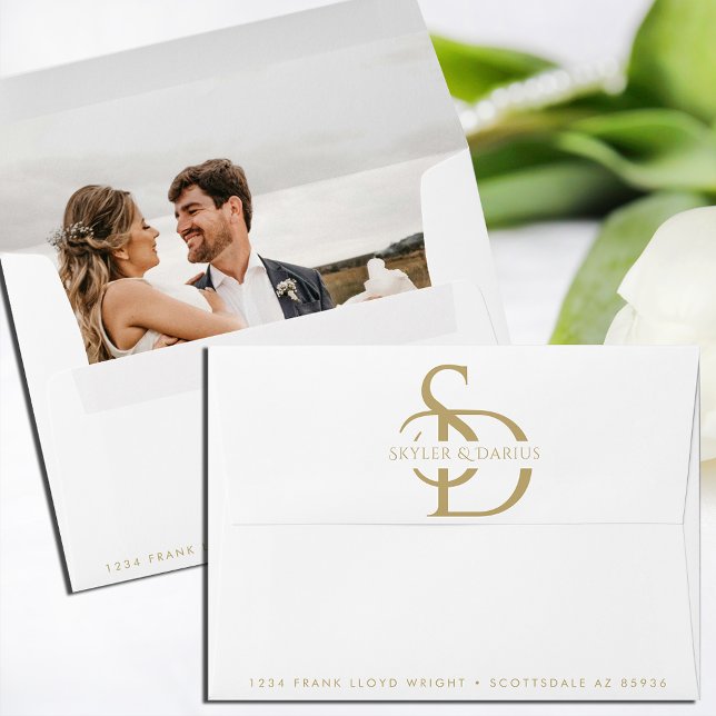 Wedding Monogram Personalized Return Address Envelope (Creator Uploaded)