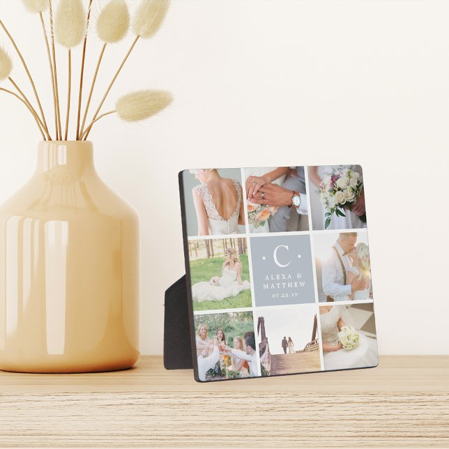 Wedding Monogram Photo Collage Plaque (Creator Uploaded)