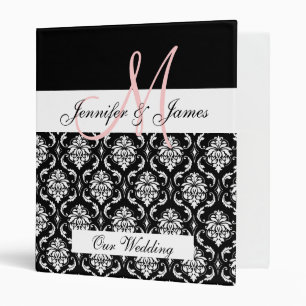 Wedding Monogram Photo & Planning Damask Binder