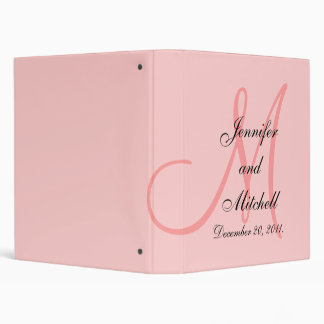 Wedding Monogram Pink Planner Keepsake Binder