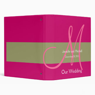 Wedding Monogram Pink Taupe Planner Photo Binder