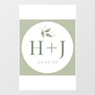 Wedding Monogram Poster – Minimalist Botanical Ini Wall Decal