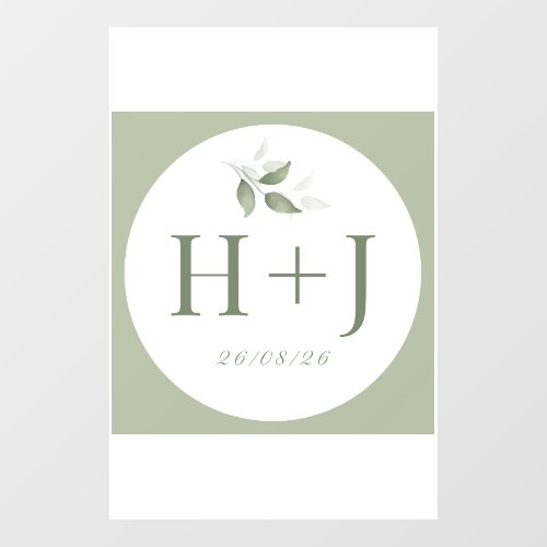 Wedding Monogram Poster – Minimalist Botanical Ini Wall Decal