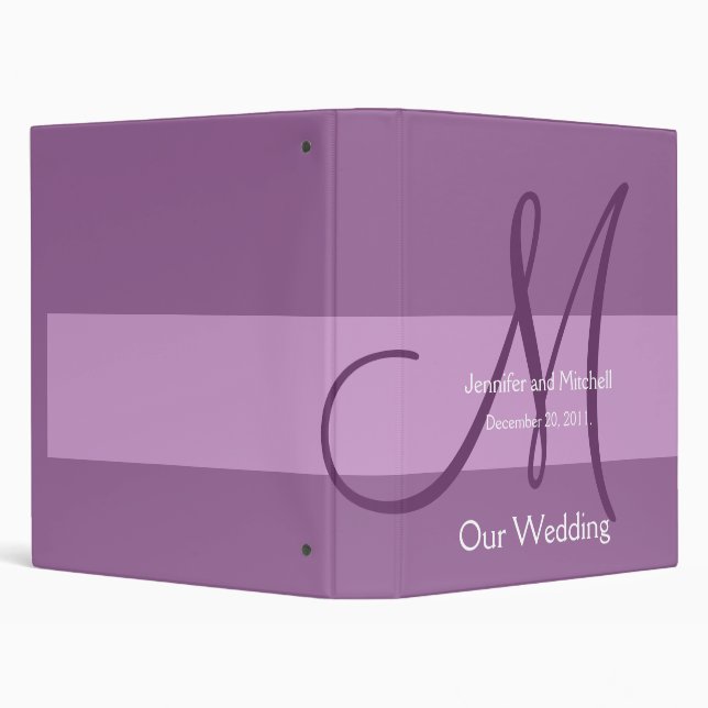 Wedding Monogram Purple Planner Photo Binder (Background)
