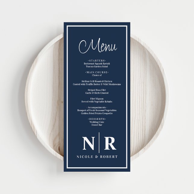 Wedding Monogram Reception Or Engagement Dinner Menu (Creator Uploaded)