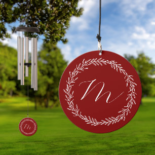 Wedding Monogram Red Wreath Wedding Wind Chime