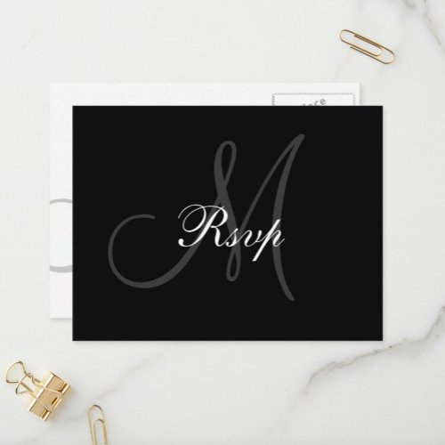 Wedding Monogram RSVP Postcard