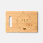 Wedding Monogram Script Personalized Names Engraved Cutting Board<br><div class="desc">Wedding Monogram Script Personalized Names Cutting Board features your personalized monogram in elegant modern script typography with your custom names,  wedding date and accented with a love heart. Perfect for wedding gifts for the newlyweds. Designed by Evco Studio www.zazzle.com/store/evcostudio</div>