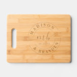Wedding Monogram Script Personalized Names Engraved Cutting Board<br><div class="desc">Wedding Monogram Script Personalized Names Cutting Board features your personalized monogram in elegant modern calligraphy script typography with your custom names and wedding date. Perfect for wedding gifts for the newlyweds and anniversary gifts. Designed by Evco Studio www.zazzle.com/store/evcostudio</div>