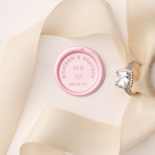 Wedding Monogram Script Personalized Names Wax Seal Stamp (Insitu (Wedding))