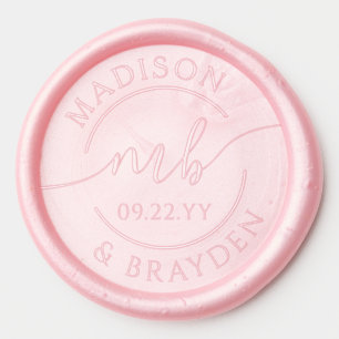Wedding Monogram Script Personalized Names Wax Seal Sticker
