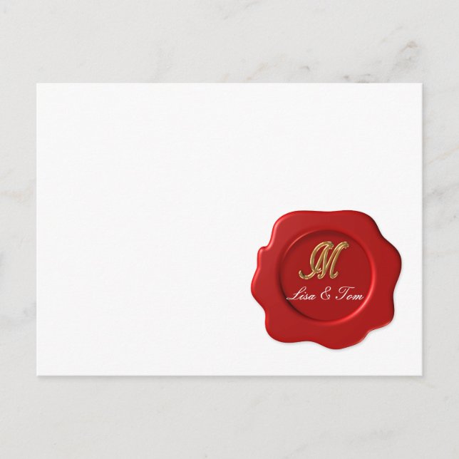 Wedding monogram seal postcard (Front)