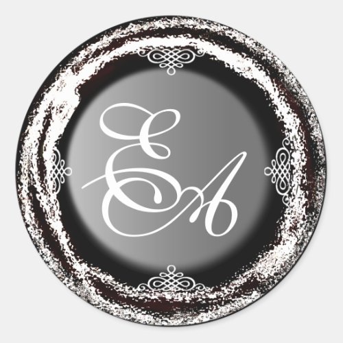 Wedding Monogram Silver Sticker Foil