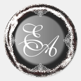Wedding Monogram Silver Sticker Foil