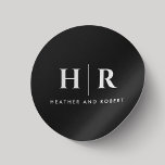 Wedding Monogram Simple Classic Chic Minimal Black Classic Round Sticker<br><div class="desc">Elevate the sophistication of your wedding details with our Wedding Monogram Simple Classic Chic Minimal Black Classic Round Stickers. These personalized stickers, featuring the bride and groom's initials, effortlessly blend classic elegance with a minimalist design. The timeless black and white color scheme adds a touch of sophistication to your wedding...</div>