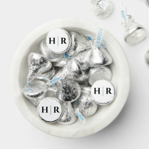 Wedding Monogram Simple Classic Chic Minimal White Hershey®'s Kisses®