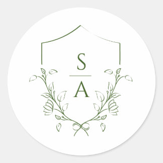 Wedding monogram sticker for gift and favor