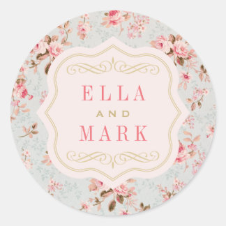 Wedding Monogram Stickers | Vintage Garden Party