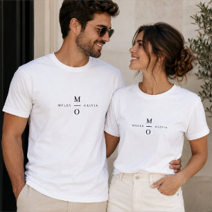 Wedding Monogram T-shirts   Custom Couple Shirts