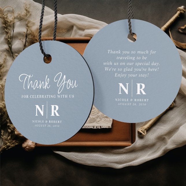 Wedding Monogram Welcome Gift Bag Or Basket Favor Tags (Creator Uploaded)