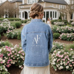 Wedding Monogram White Elegant Simple Minimalist Denim Jacket<br><div class="desc">A simple wedding monogram design with classic traditional typography in white in an elegant style. The text can be easily be customized with your names for the perfectly personalized design!</div>