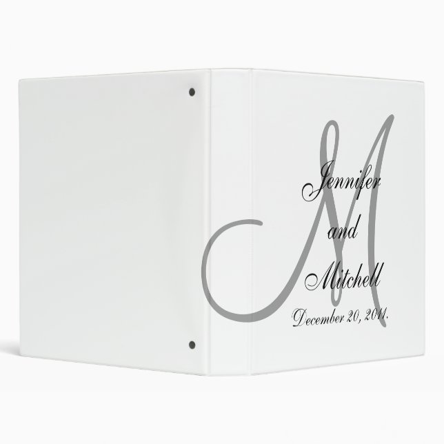 Wedding Monogram White Planner Keepsake Binder (Background)