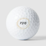 Wedding Monogram With Black And Gold Theme    Golf Balls at Zazzle