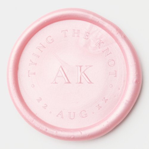 Wedding Monogram with Date Wax Seal Sticker