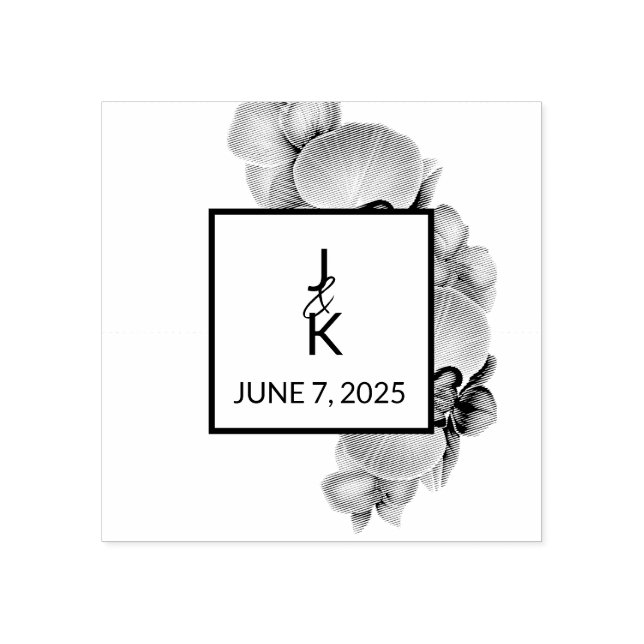 Wedding Monogram Wood Art Stamp (Imprint)