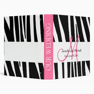 Wedding Monograms Zebra Pink Planner Binders