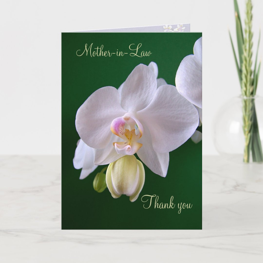 Wedding. MotherinLaw. Thank you Card with Orchid Zazzle