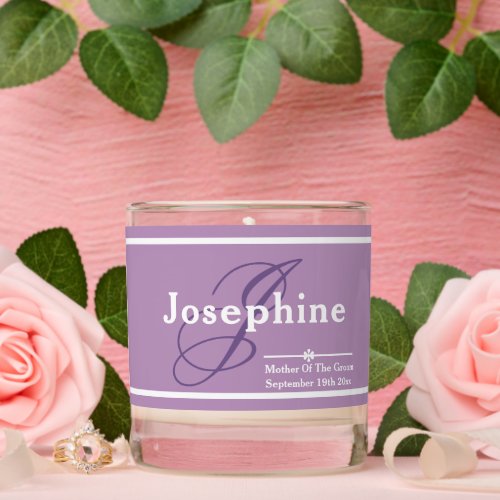 Wedding Mother Of Groom Gift Classy Chic Monogram  Scented Candle