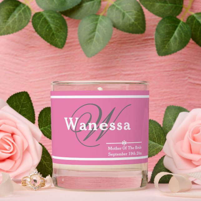Wedding Mother Of The Bride Gift Elegant Monogram  Scented Candle (Wedding)