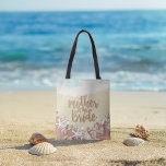 Wedding Mother of the Bride Summer Beach Starfish Tote Bag<br><div class="desc">Mother of the Bride Wedding Tote Bag Templates - Summer Sandy Beach Write in Sand Text with Starfish and Seashells.
A Perfect Design For Your Big Day! All Text Style,  Colors,  Sizes Can Be Modified To Fit Your Needs.</div>