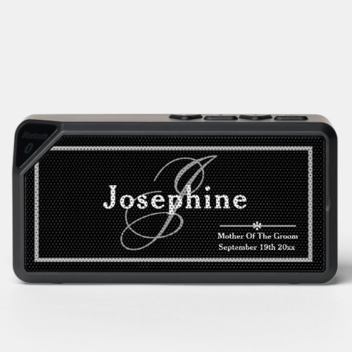 Wedding Mother Of The Groom Gift Modern Monogram  Bluetooth Speaker