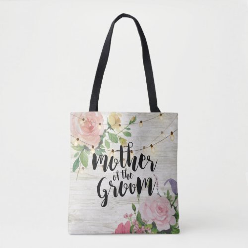 Wedding Mother of The Groom Wood Pink Flower Light Tote Bag
