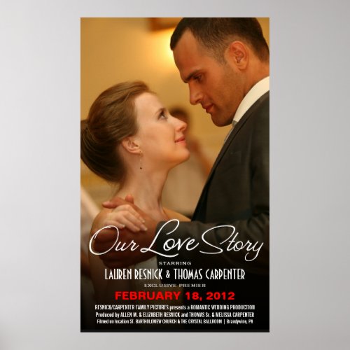 Wedding Movie Poster _ Engagment Photo Template