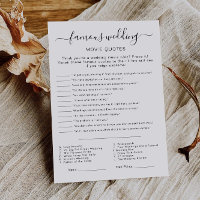 Wedding Movie Quotes Game Bridal Shower Printable