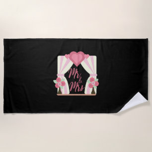 Wedding Mr And Mrs Beach Towel