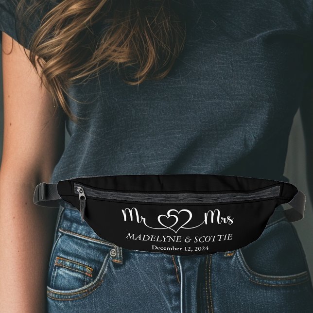Wedding Mr and Mrs Elegant Script Fanny Pack (Creator Uploaded)